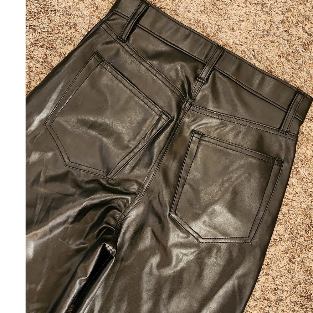Abercrombie Curve Love 90s Straight Ultra High Rise Vegan Leather Pants 26/2 - Picture 6 of 9